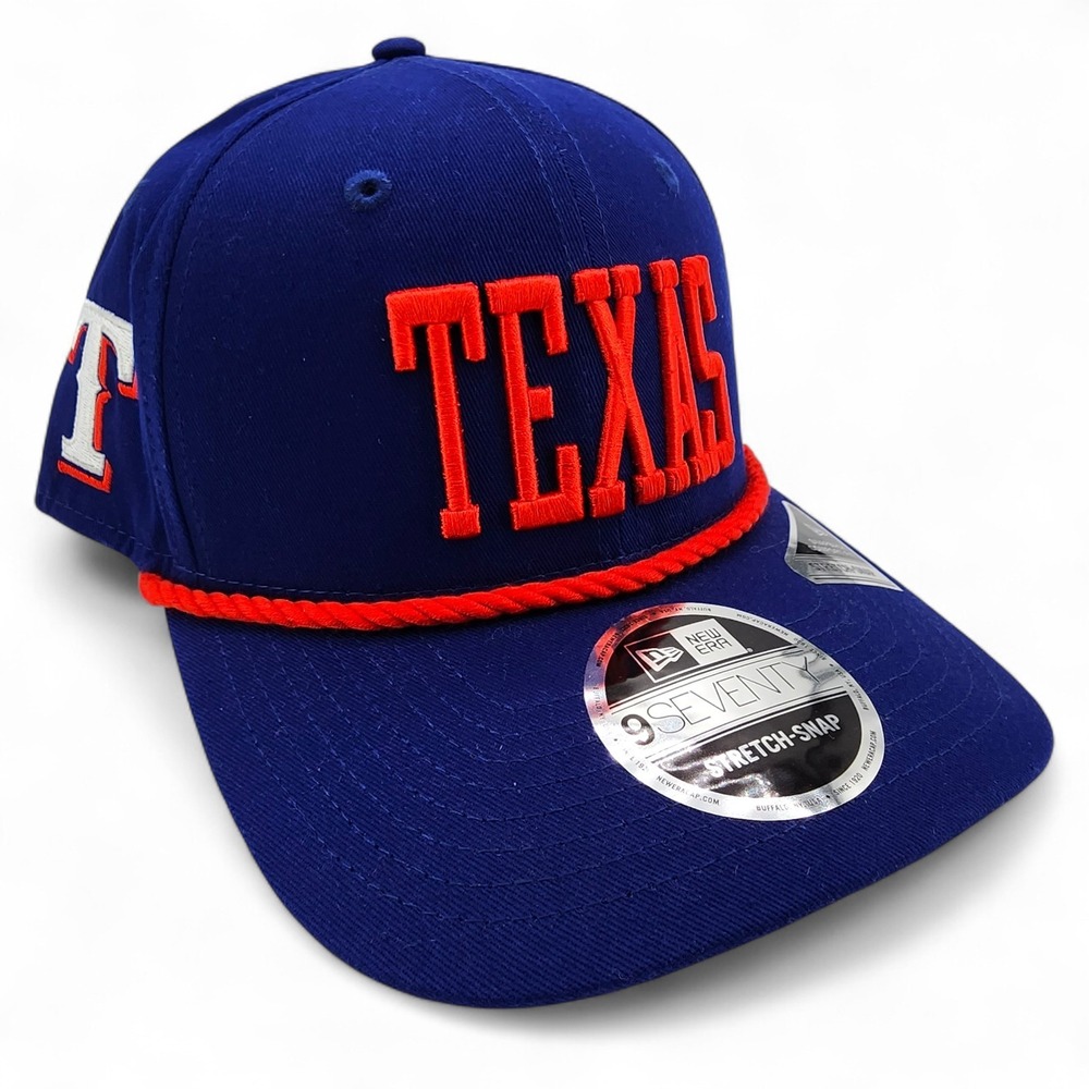 New Era Texas Rangers MLB 9SEVENTY Rope Stretch-Snap Snapback Hat Script Cap NEW